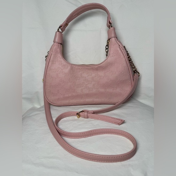 Juicy Couture Pink Diamond String of Pearls Rhinestone Hobo Crossbody - Picture 2 of 13